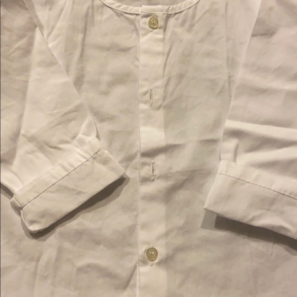 Clearance - Babe & Tess Simple White Button Down - Picture 3 of 7